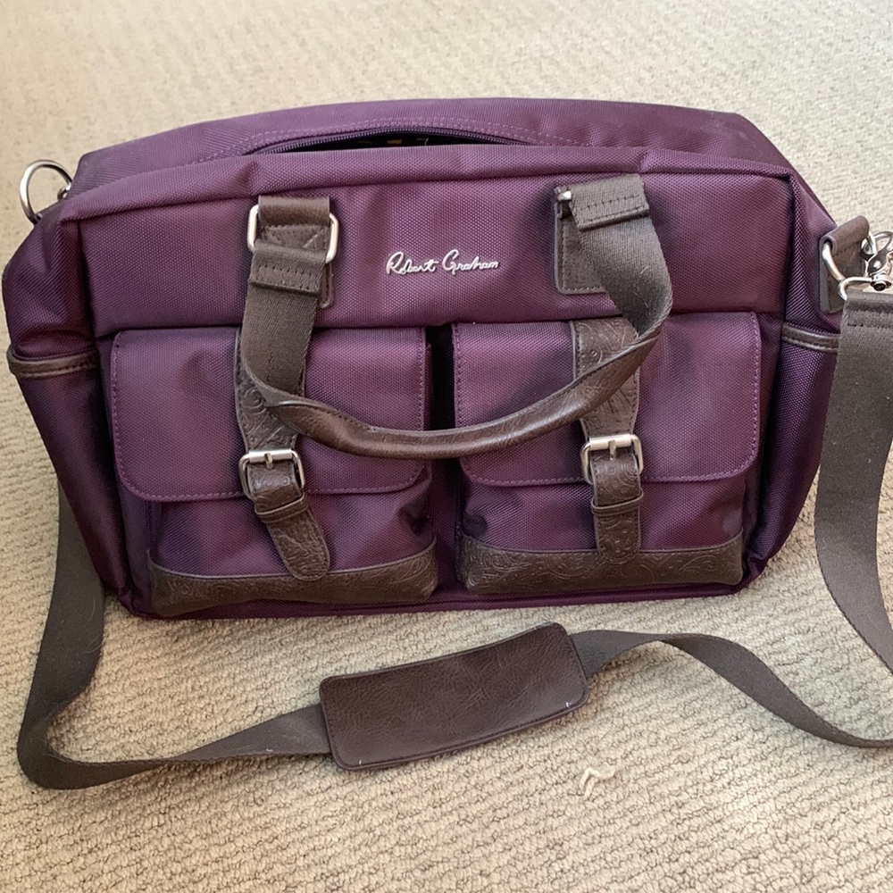 Robert Graham Canvas Laptop Messenger Bag 12"x16"x4” approx .